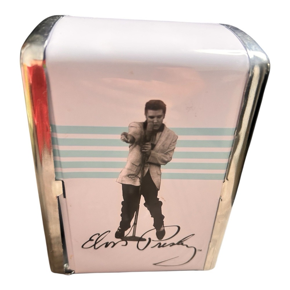 Elvis Presley Metal Napkin Holder Retro Diner Style Chrome Kitchen Decor